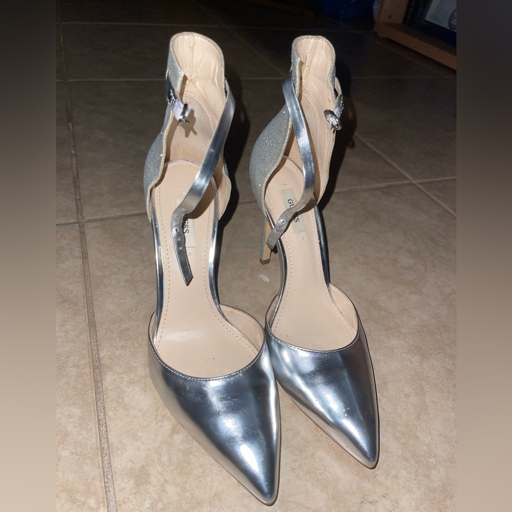 Silver Guess Heel